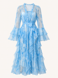 VESTIDO MIDI FLUIDO ORGANZA