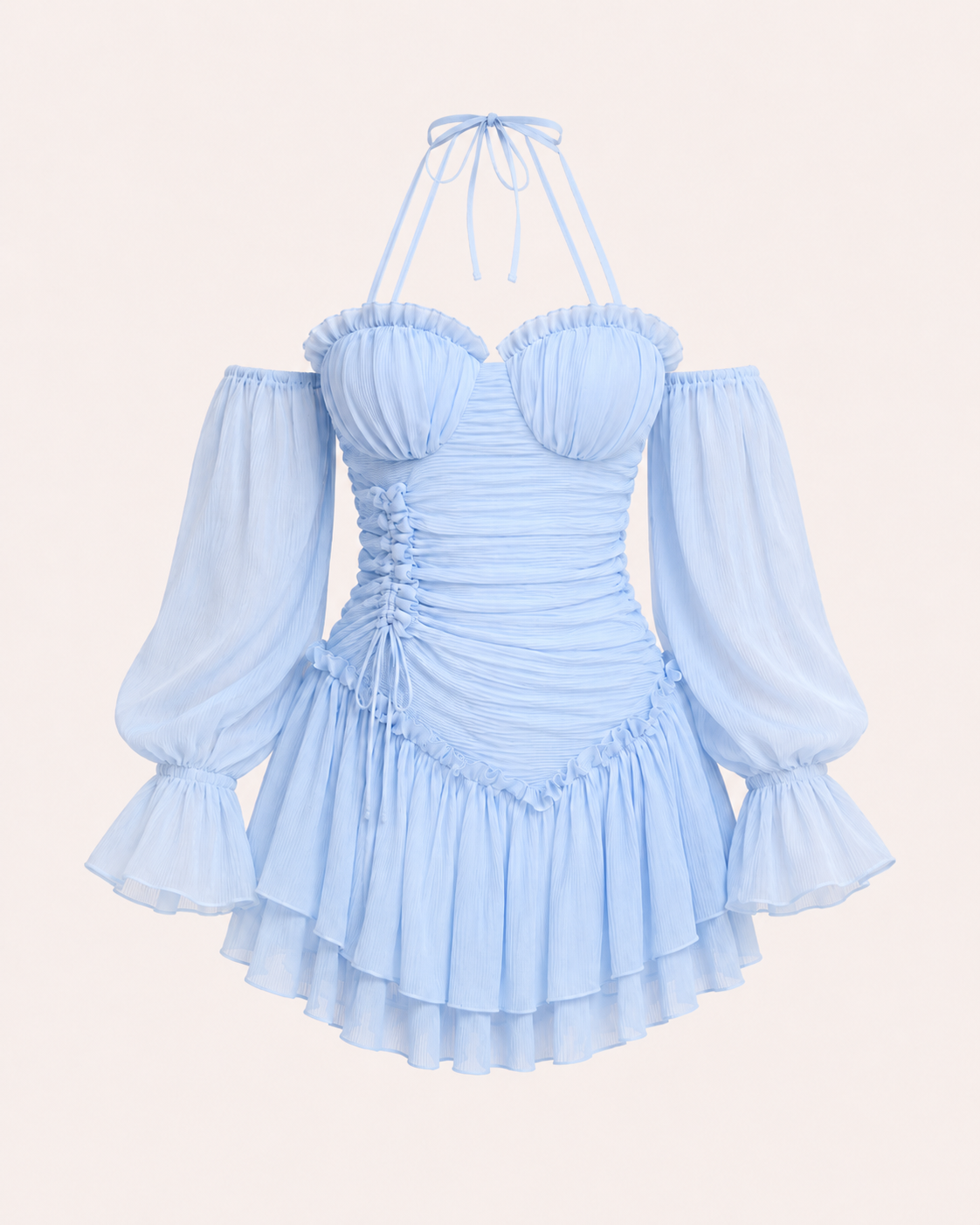 VESTIDO CURTO PLISSADO