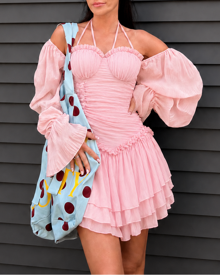 VESTIDO PLISSADO CURTO