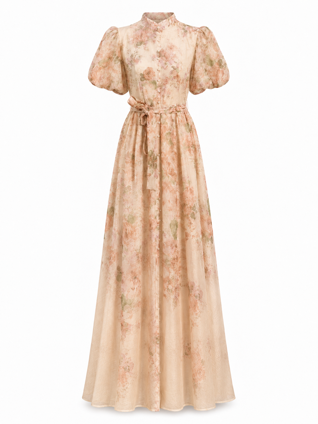 VESTIDO EM ORGANZA MANGAS BALÃO