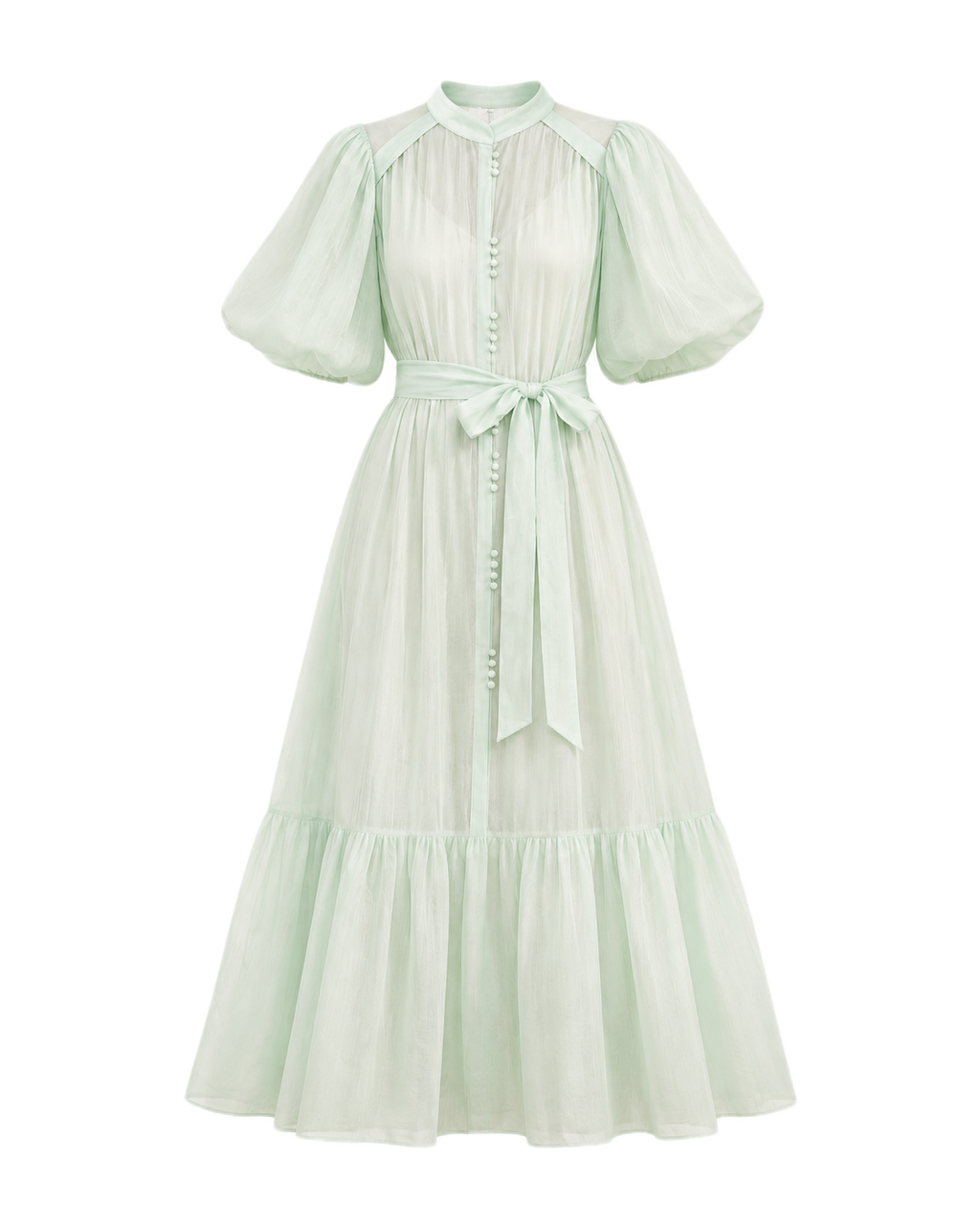 VESTIDO MIDI EM ORGANZA