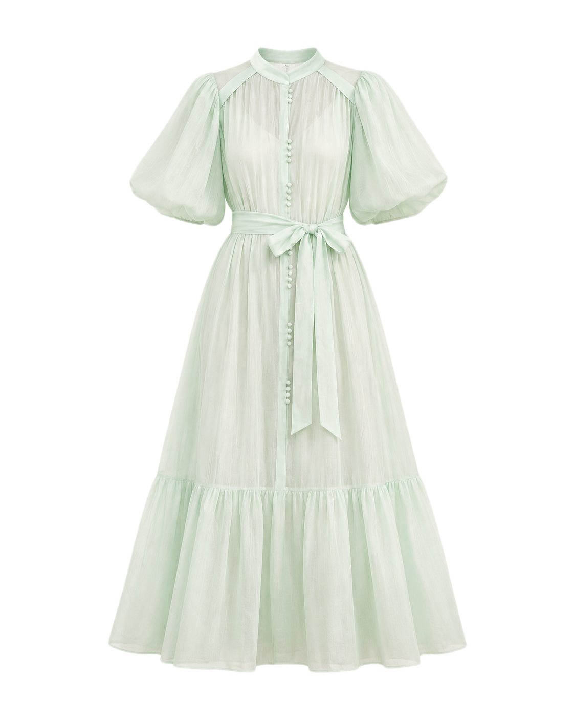 VESTIDO MIDI EM ORGANZA